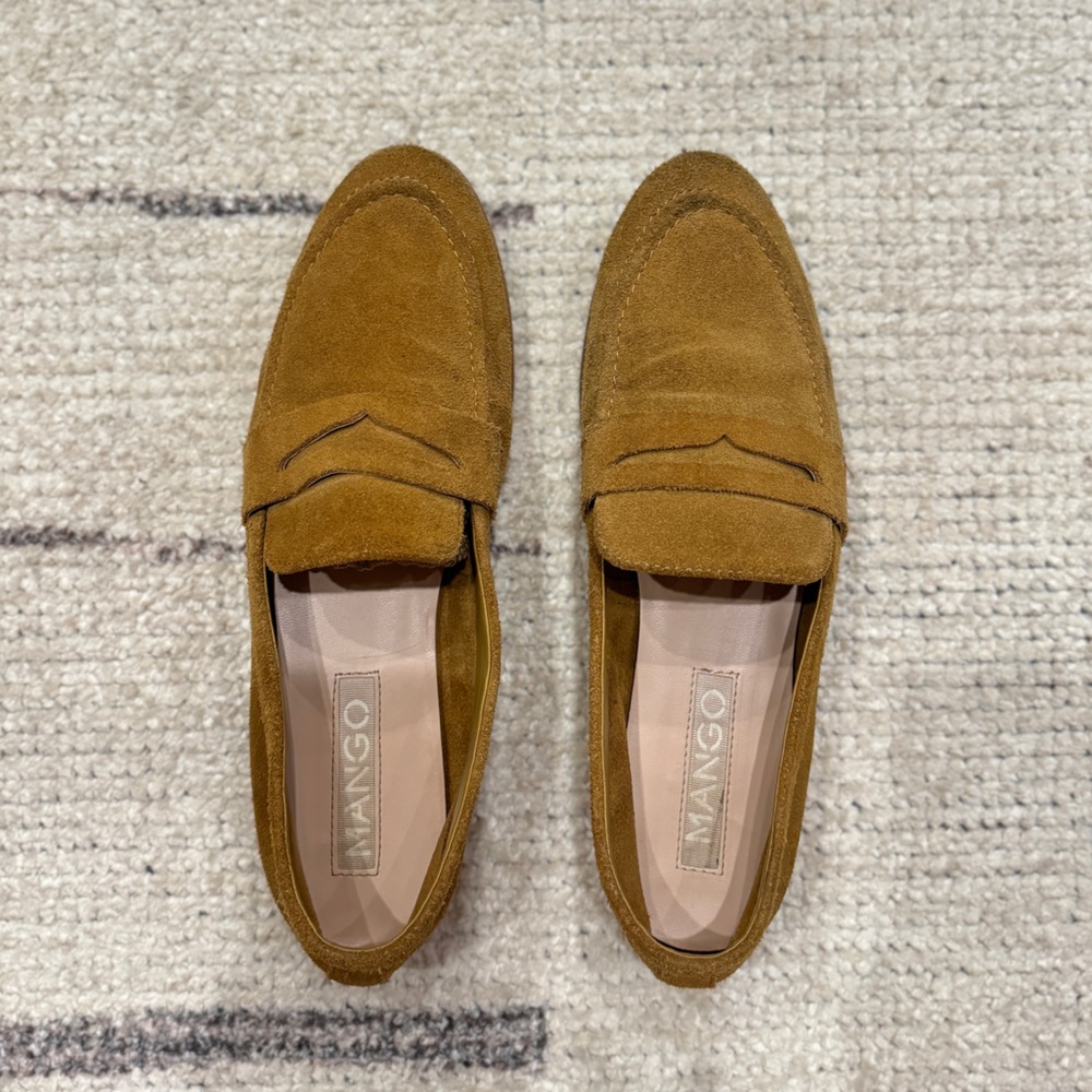 Mango Suede Loafers - Mustard Yellow